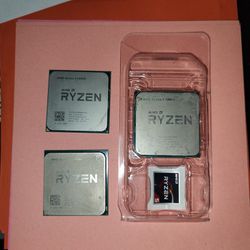 Ryzen Processors,  5 1500x, 5 2400 G , 3  2200 G. 