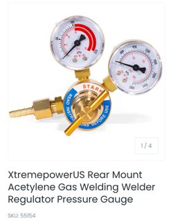 XtremepowerUS Rear Mount Acetylene Gas Welding Welder Regulator Pressure Gauge55154 Stark