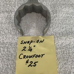 Snap On 1/2" Drive 2-1/4" Flare Nut Crowfoot Wrench 