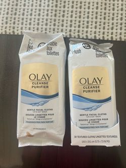 Olay Cleanse Gentle Facial Cloths, Fragrance Free, 30 count Makeup wipes NEW (pack of 2)