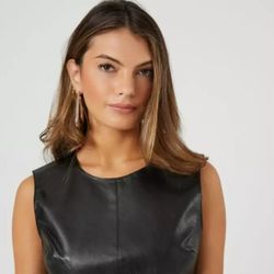 Forever 21 Leather Crop Top