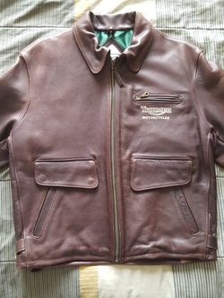 Triumph motorcycle brown leather jacket size 44