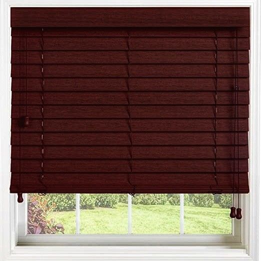 Deep Cherry Faux Wood Blinds / Shades
