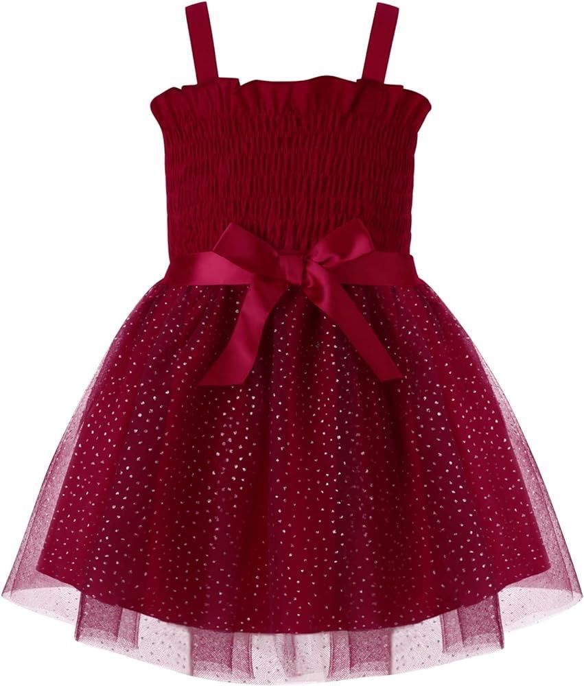 Toddler Baby Girls Layered Tutu Dress Sleeveless Princess Tulle Sundress for Wedding Birthday Party 2-6T