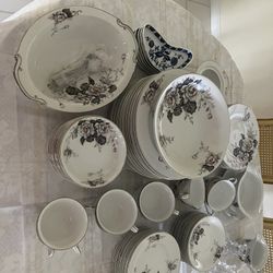 Service For 12 Grey dahlia of Japan China