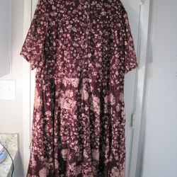 NEW Lane Bryant Dress size 28 Maroon Lace with Floral Design
