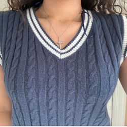 Navy & White Sweater Vest