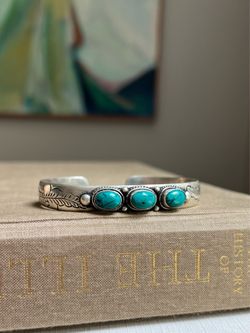 Flower Etched Cuff Bracelets ( firm on price )