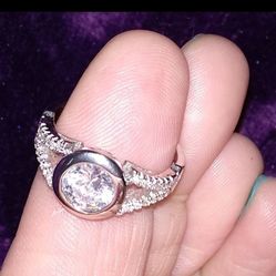 2ct White Cubic Zircon/Sterling Silver Ring