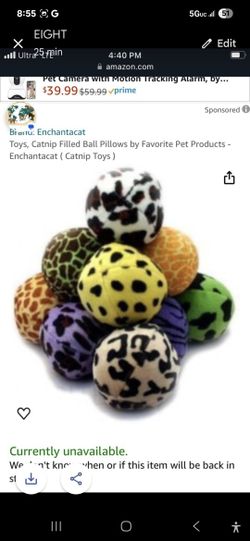 100 Enchantacat Catnip Filled Ball Pillows. Tiger Dreamz.for Small Dogs And All Cats!
