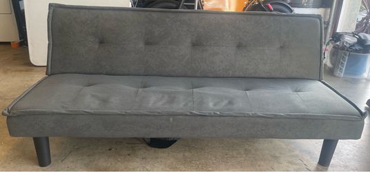 Modern Gray Convertible Futon Sofa Bed