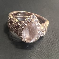 Neil Lane 14K Rose Gold Morganite Diamond Engagement Ring Wedding Band Set