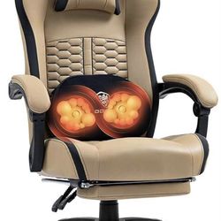 Dowinx Gaming Chair with Heated Massage Lumbar Support, Ergonomic Gaming Computer Chair with Pocket