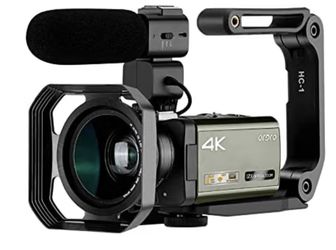 ORDRO Video Camera 4K Camcorder AX65 12X Optical Zoom HD 1080P 60FPS Digital Camera Livestreaming Camcorder with Microphone, Video Light, Wide Angle L