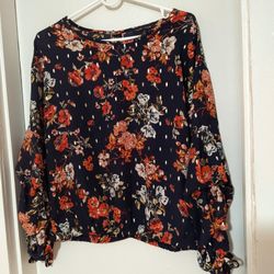 Floral Women's Long-Sleeve Shirt (M)