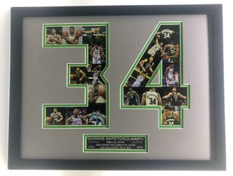 Giannis Antetokounmpo Milwaukee Bucks #34 NBA collage art