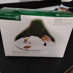 Vintage Dept 56 Hockey Player village Animated New in Box