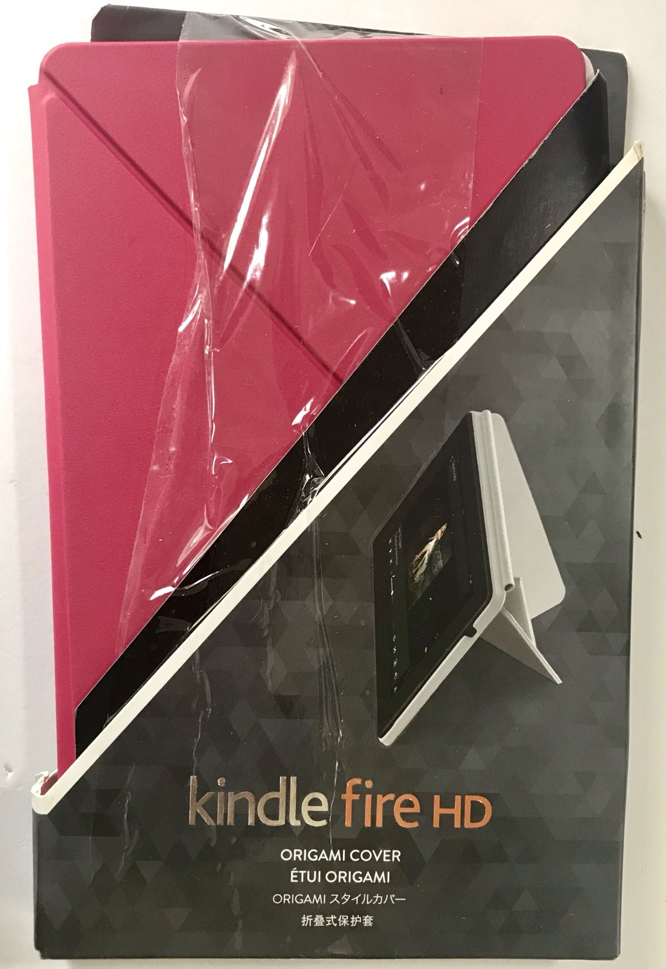 Amazon Kindle Fire HD Standing Polyurethane Origami Case (only fit 3rd generation), Pink