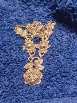 17" St.Silver Vintage Marcasite Rose Necklace