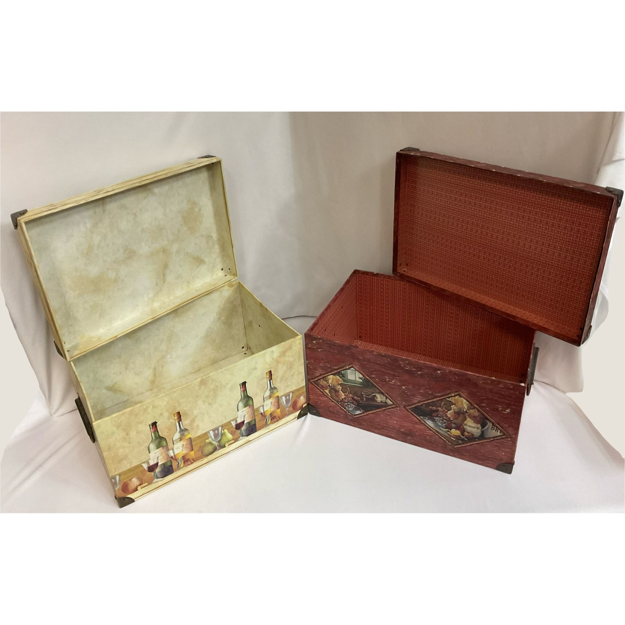 Set Of Two Decorated Storage Boxes