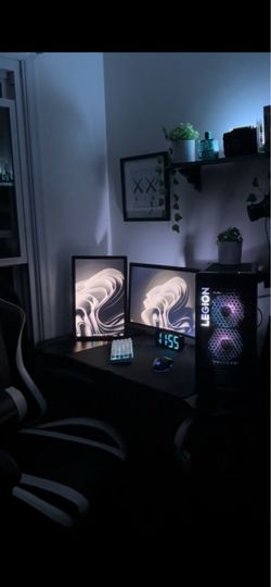 High-End Gaming Setup Bundle – Dual Monitors, RGB Gear, Chair, Mic & Accessories (No PC)