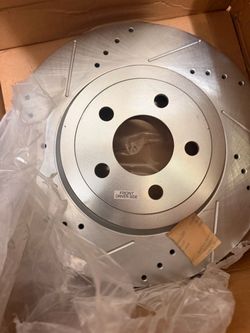 Front Driver Side Drilled & Slotted Brake Rotor