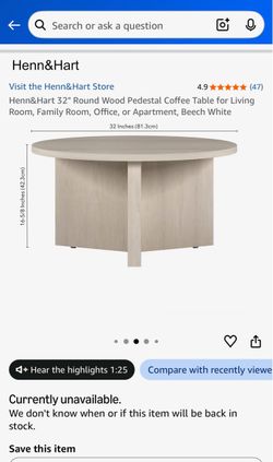 32in coffee table . like new