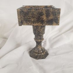 Wooden And Glass Pedestal For Flowers or Candles 