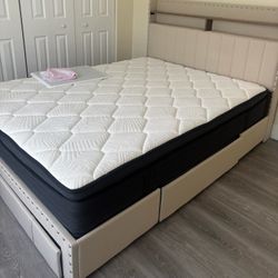 Queen Frame And Mattress 