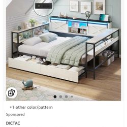 Full Bed With Shelves And Under Storage