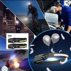 2pack recheargeable  head lights LED  W sensor