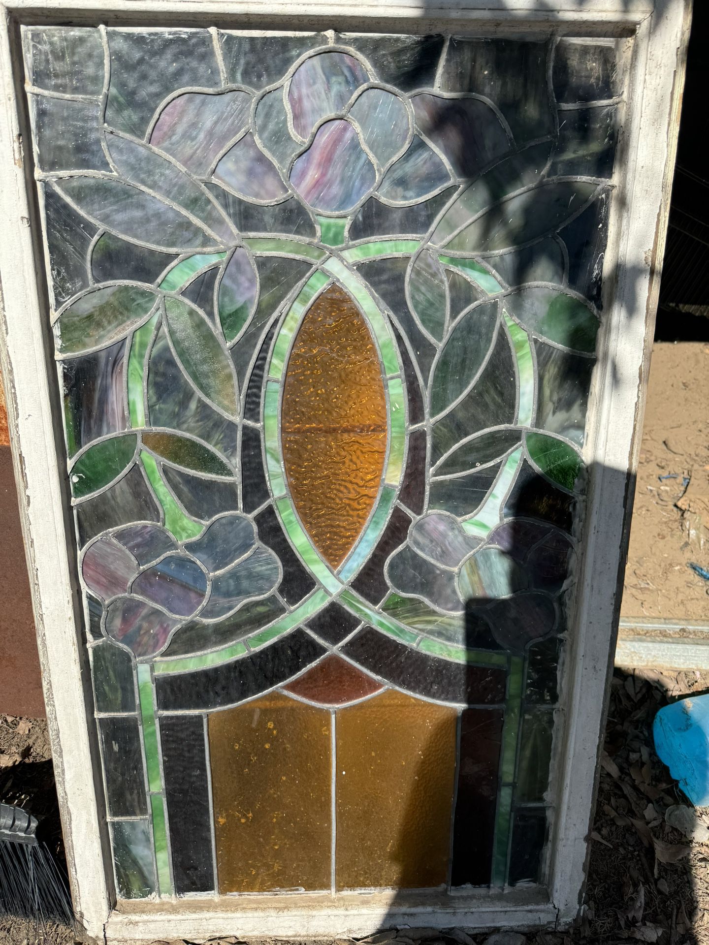 Vintage Antique Stained Glass Window 