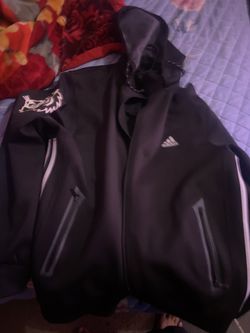 Adidas Black Jacket White Zipper X Pocket
