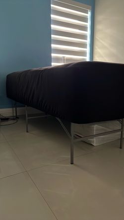 Metal Bed Frame with white Mattress
