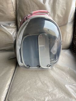 Cat Backpack Carriers, Pet Bubble Backpack Airline-Approved Ventilate Transparent Space Capsule Backpack for Cat Traveling, Camping and Hiking (Pink) 