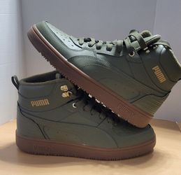 Puma High Top Sneakers - Olive Green Size 10.5