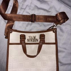 White And Brown Steven Madden Purse