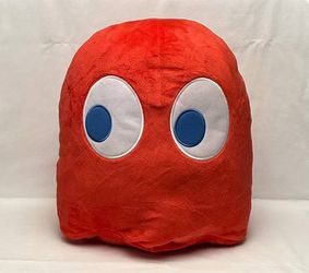 Pac-Man giant Blinky red ghost plush 15.5” Bandai Namco Toy Factory Round1