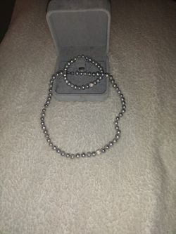 REAL PEARL necklace and bracelet Set.