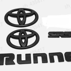 NEW For 2010 - 2024 TOYOTA 4RUNNER SR5 MATTE BLACKOUT EMBLEM OVERLAY KIT OEM SR5