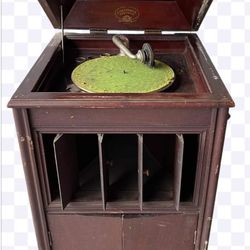 Antique Columbia Grafonola Phonograph, Hand Crank, Plays 78 Records, Mahogany