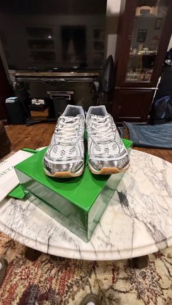 Bottega Veneta Orbit Sneakers White Silver