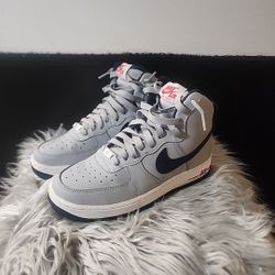 Nike Women's Air Force 1 High (Wolf Grey/College Navy/University Red) Size 4.5