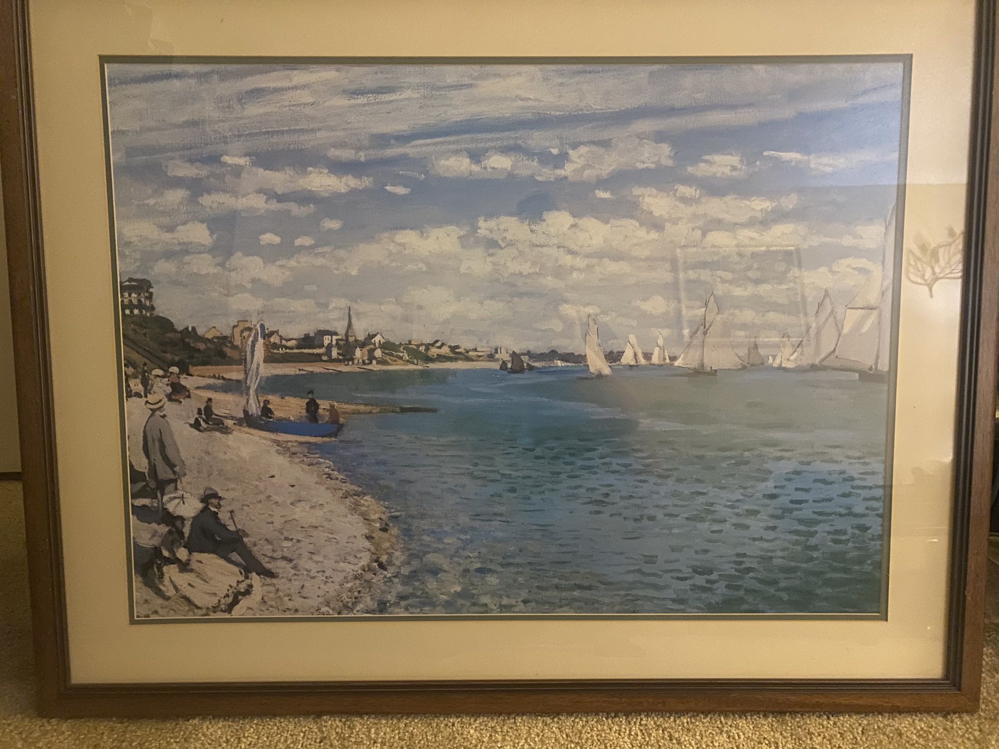 Regatta at Sainte-Adresse Framed Canva