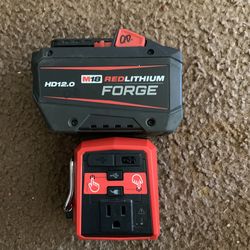 M18 18-Volt Lithium-Ion 175-Watt Powered Compact Inverter for M18 Batteries With  M18 18V Lithium-Ion REDLITHIUM FORGE HD 12.0