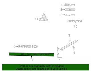 1(contact info removed) Mitsubishi Galant Nameplate Emblem OEM MR339345