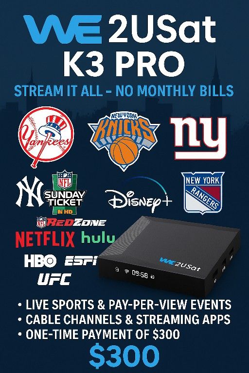 🔥 Say Goodbye to Cable Bills – K3 Pro $300 Flat! Sports, Movies, PPV
