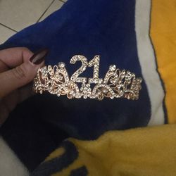21st Birthday Crown & Sash Rose Gold