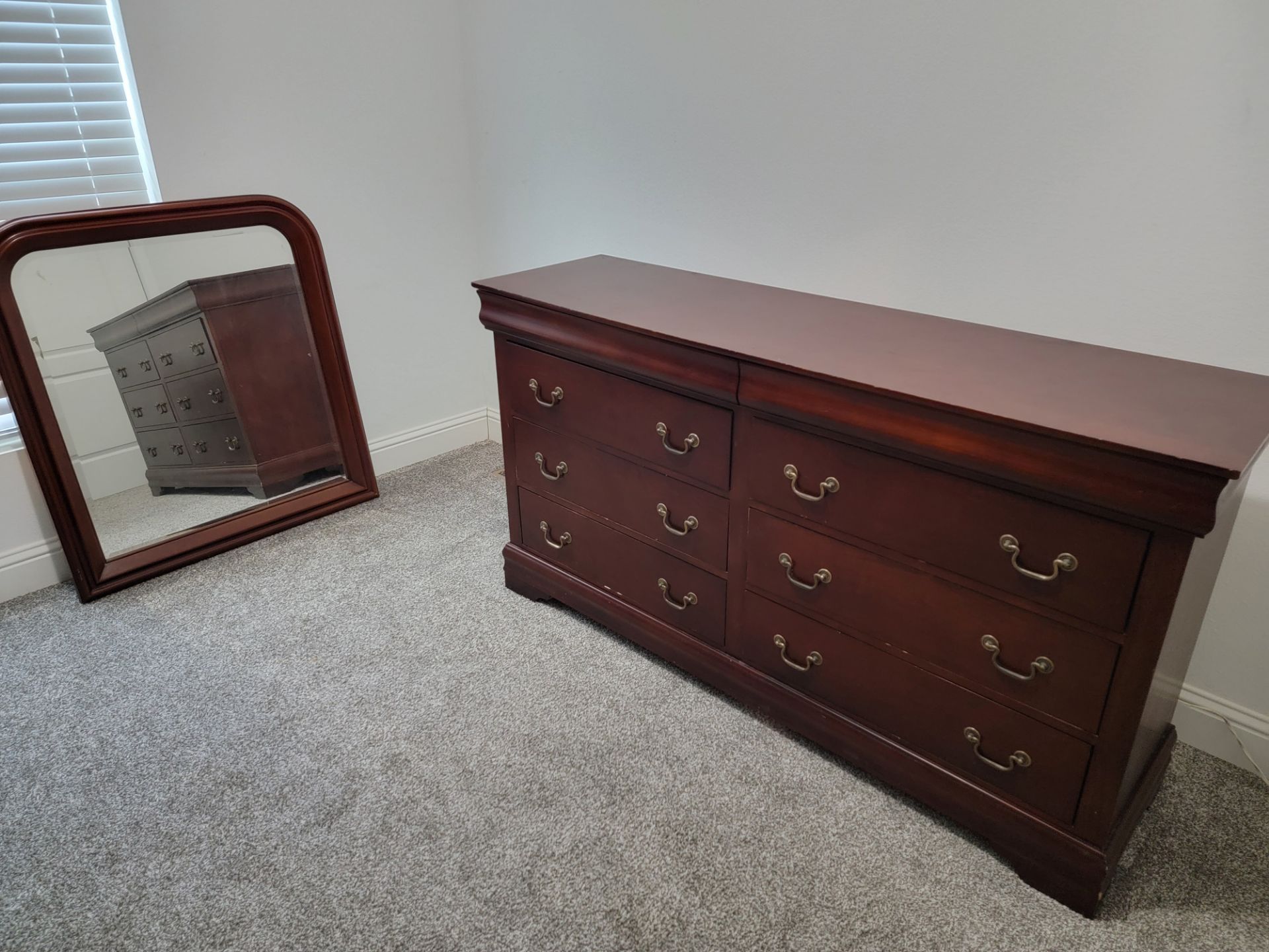 Cherry Wood Dresser with Mirror