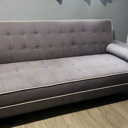 Gray Futon Couch Ready To Go To A New Home